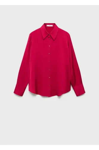 Satin drape shirt-Fuchsia - MANGO WOMAN (1)