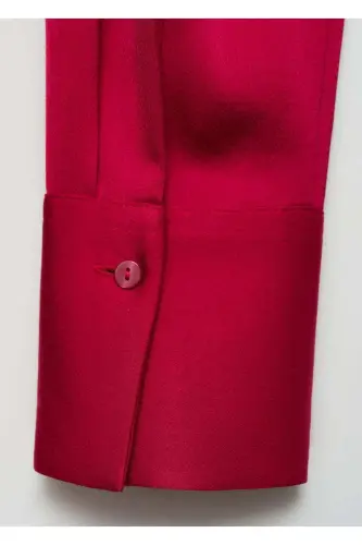 Satin drape shirt-Fuchsia - 6