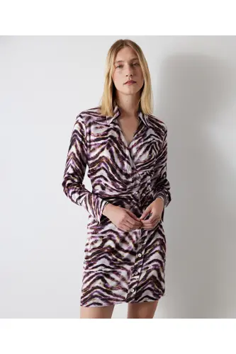 Satin dress with zebra print - 5