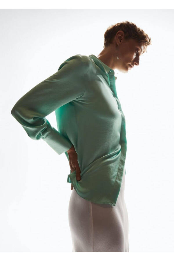 Satin Flowy Shirt - 6