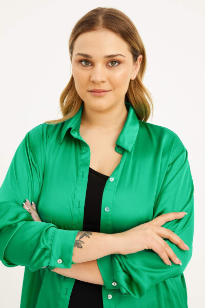 Satin Long Sleeve Shirt - 2