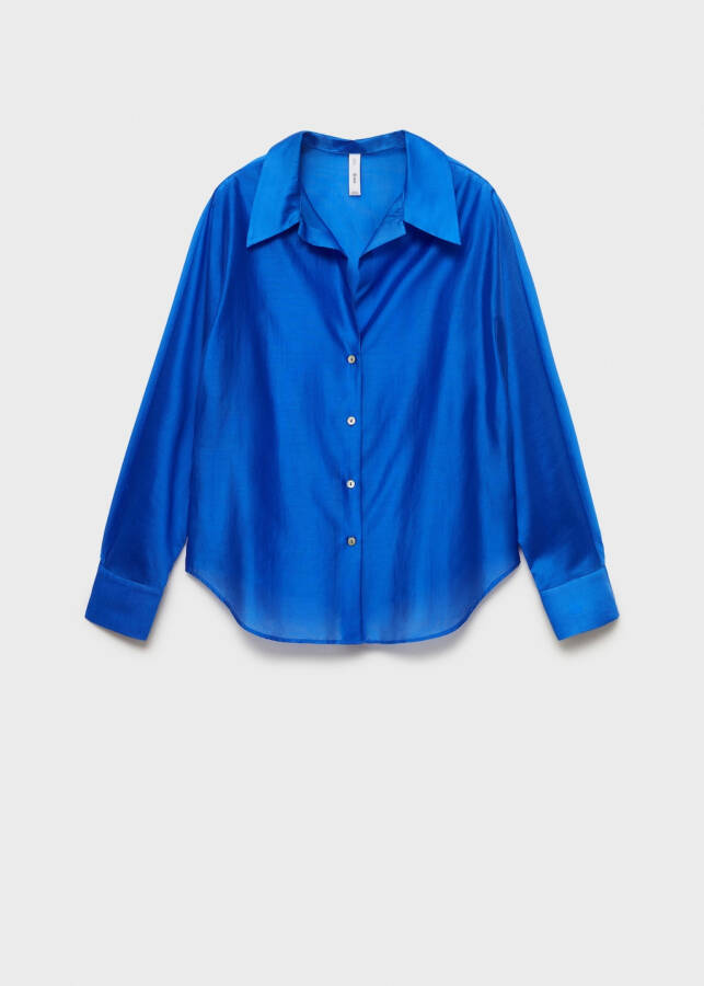 Satin lyocell shirt - Blue - 5