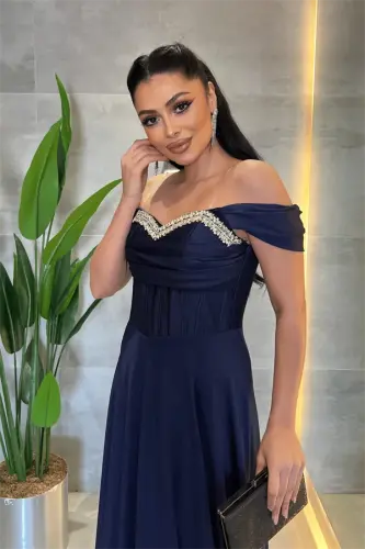 Satın Mato Balenli Toshli Kechki Libos - TO'Q KOK - 4