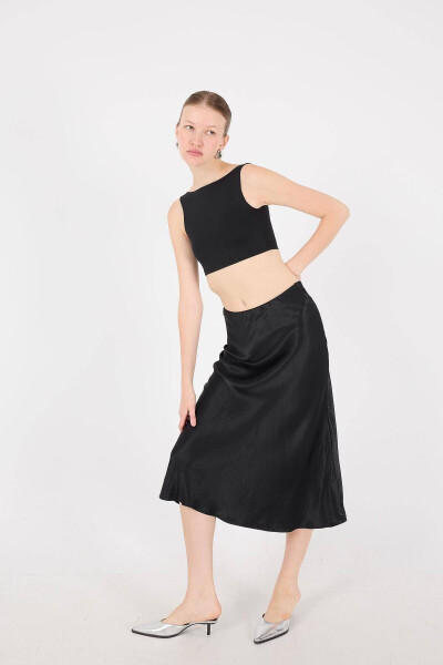 Satin Midi Skirt E16025-t3 - ADDAX