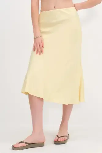 Satin Midi Skirt E16025-T3-A.Yellow - ADDAX (1)