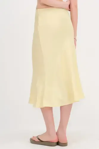 Satin Midi Skirt E16025-T3-A.Yellow - 5