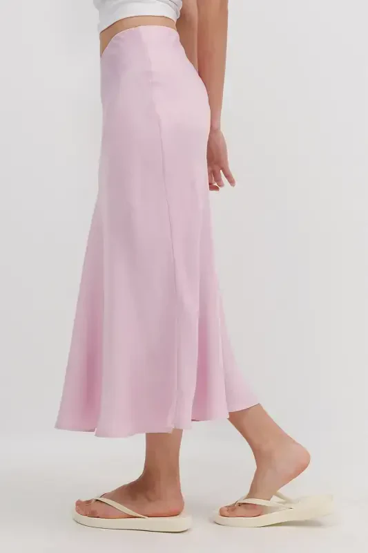 Satin Midi Skirt E16025-T3-Lotus - 4