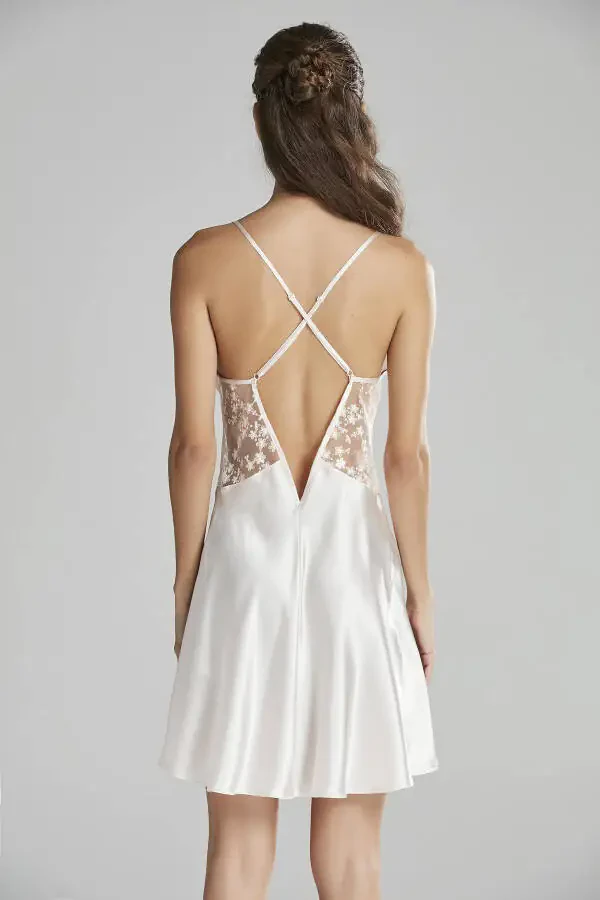 Satin Nightgown Dressing Gown Pajama Set Short Set 6-Piece Bridal Dowry Set - 6225 - 7