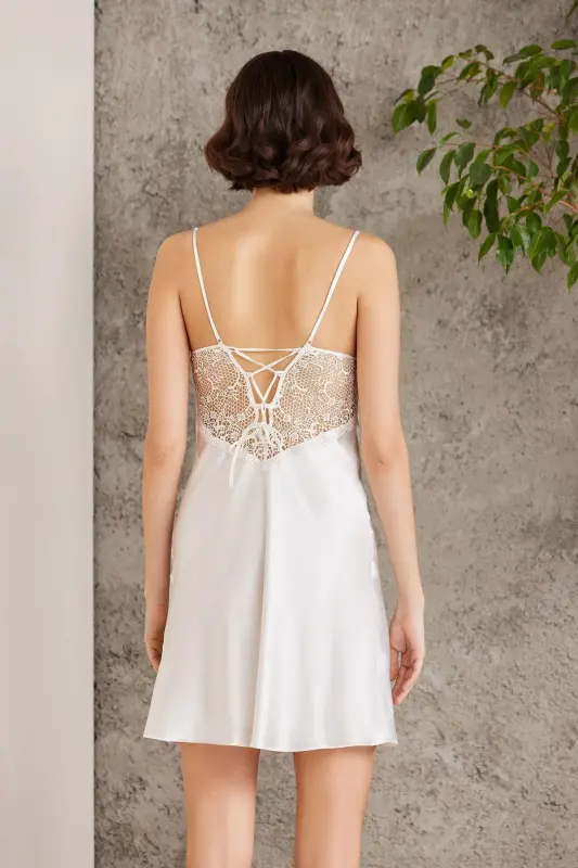 Satin Nightgown Dressing Gown Pajama Set Short Set 6 Piece Bridal Trousseau Set - 6000 - 8