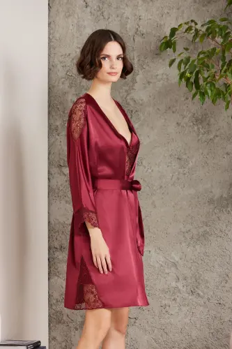 Satin Nightgown Dressing Gown Pajama Set Shorts Set 6-Piece Bridal Dowry Set - 6000 - 7