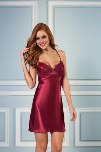 Satin Nightgown, Dressing Gown, Pajama Set, Shorts Set, 6-piece Bridal Trousseau Set - 6335 - 3