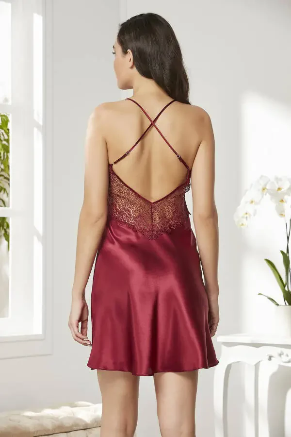 Satin Nightgown Robe Pajama Set Short Set 6-Piece Bridal Trousseau - 6040 - 7