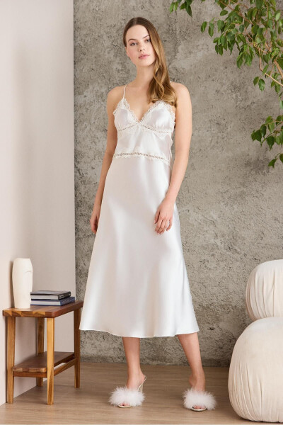 Satin Nightgown Robe Pajama Set Short Set 6-Piece Bridal Trousseau Set - 6960 - 4