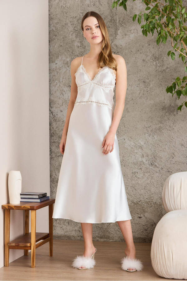 Satin Nightgown Robe Pajama Set Short Set 6-Piece Bridal Trousseau Set - 6960 - 4