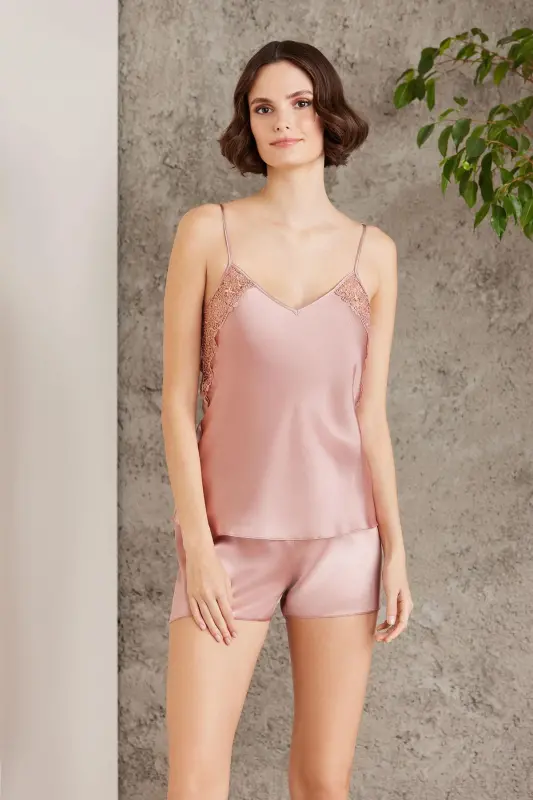 Satin Nightgown Robe Pajama Set Shorts Set 6-Piece Bridal Dowry Set - 6000 - PIERRE CARDIN