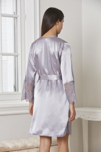 Satin Nightgown Robe Pajama Set Shorts Set 6-Piece Bridal Dowry Set - 6015 - 3