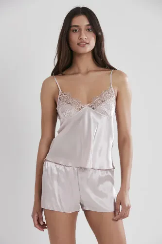 Satin Nightgown Robe Pajama Set Shorts Set 6-Piece Bridal Dowry Set - 6325 - 5