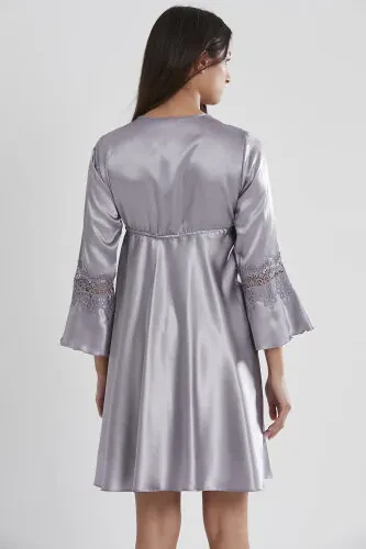 Satin Nightgown Robe Pajama Set Shorts Set 6-Piece Bridal Dowry Set - 6325 - 4