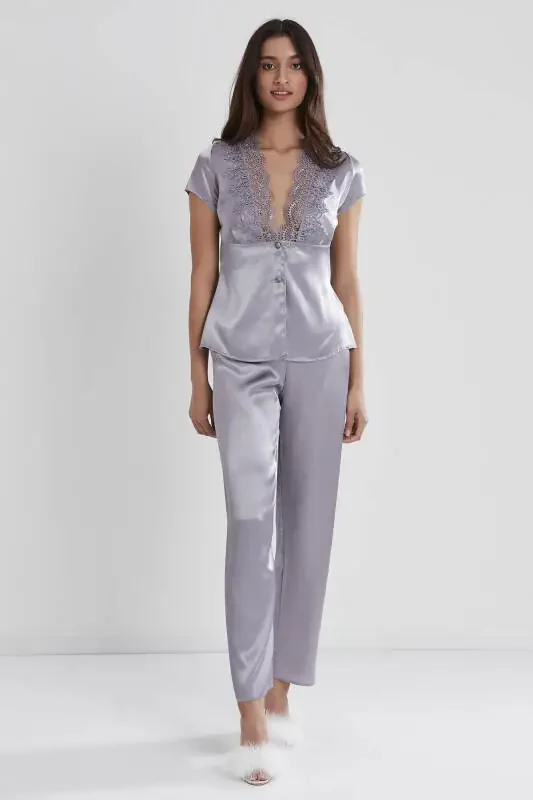 Satin Nightgown Robe Pajama Set Shorts Set 6-Piece Bridal Dowry Set - 6325 - 6