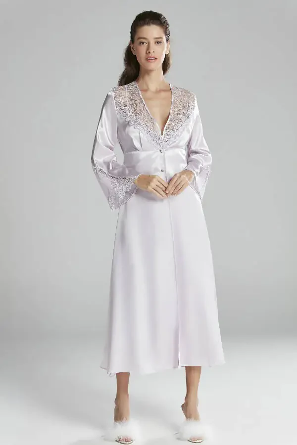 Satin Nightgown Robe Pajama Set Shorts Set 6 Piece Bridal Dowry Set - 6425 - 2