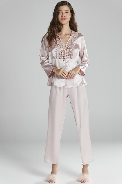 Satin Nightgown Robe Pajama Set Shorts Set 6-Piece Bridal Dowry Set - 6955 - 5