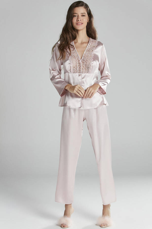 Satin Nightgown Robe Pajama Set Shorts Set 6-Piece Bridal Dowry Set - 6955 - 5