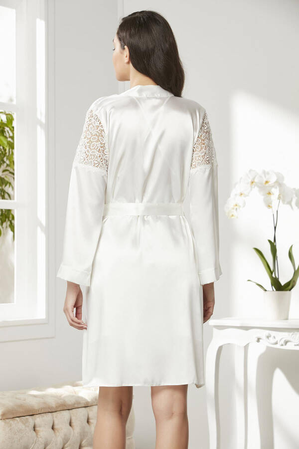 Satin Nightgown Robe Pajama Set Shorts Set 6-piece Bridal Dowry Set - 6955 - 5