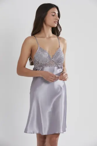 Satin Nightgown Robe Pajama Set Shorts Set 6-piece Bridal Dowry Set - 6955 - 4