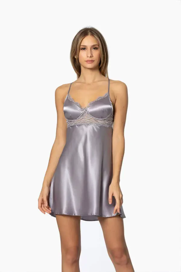 Satin Nightgown Robe Pajama Set Shorts Set 6-Piece Bridal Trousseau Set - 6010 - 4