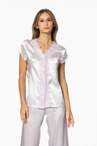 Satin Nightgown Robe Pajama Set Shorts Set 6-Piece Bridal Trousseau Set - 6010 - 5