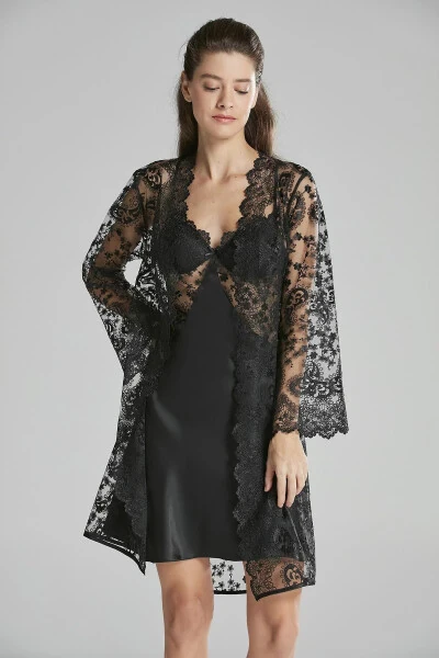 Satin Nightgown Robe Pajama Set Shorts Set 6-Piece Bridal Trousseau Set - 6225 - 3