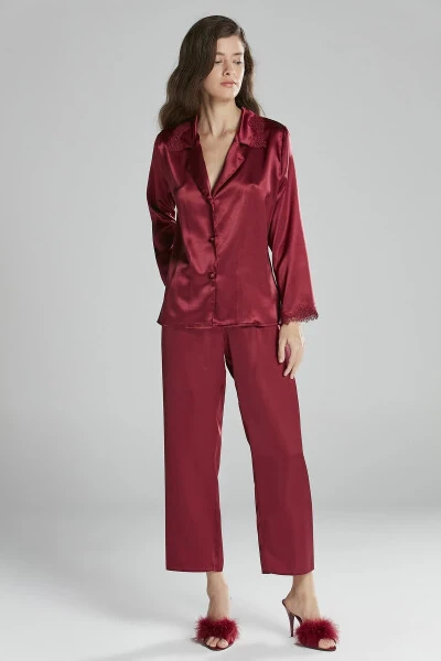 Satin Nightgown Robe Pajama Set Shorts Set 6-Piece Bridal Trousseau Set - 6965 - 7