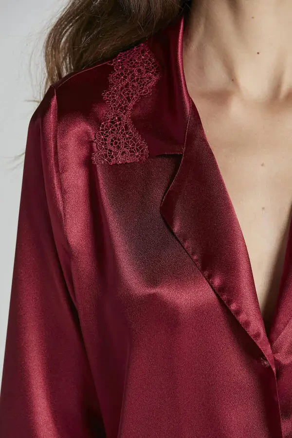 Satin Nightgown Robe Pajama Set Shorts Set 6-Piece Bridal Trousseau Set - 6965 - 8