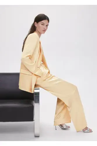 Satin Palazzo Pants - 4