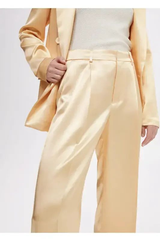 Satin Palazzo Pants - 6