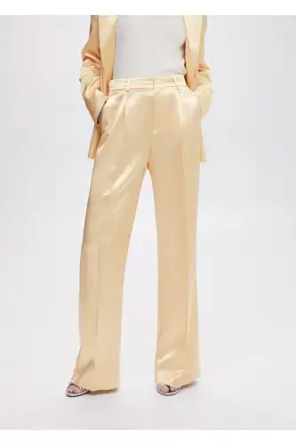 Satin Palazzo Pants - 10