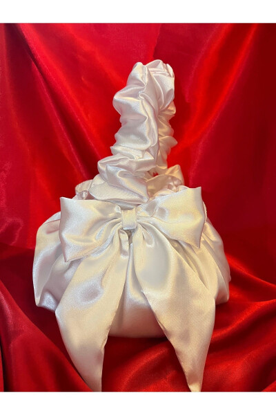 Satin Ribbon Bridal Clutch Jewelry Pouch - 1