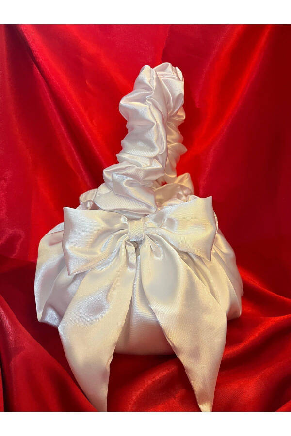 Satin Ribbon Bridal Clutch Jewelry Pouch - 1