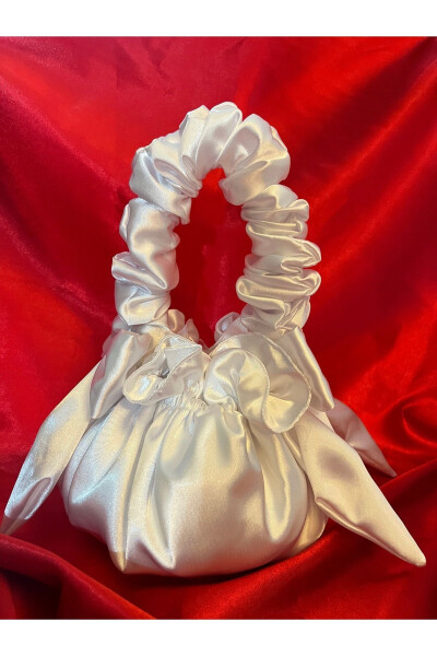 Satin Ribbon Bridal Clutch Jewelry Pouch - 4