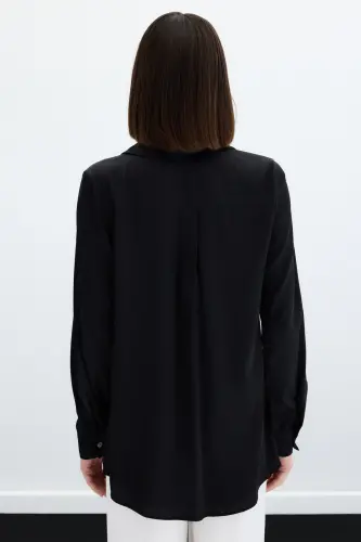 Satin Shirt - Black-BLACK - 8