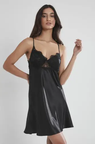 Satin Six-Piece Bridal Dowry Set - 6335 Black-Black - 1