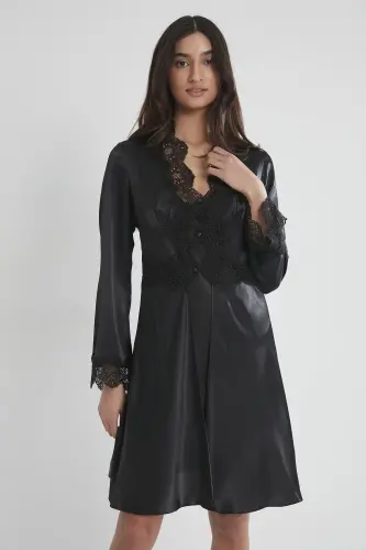 Satin Six-Piece Bridal Dowry Set - 6335 Black-Black - 4