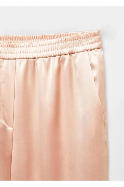 Satin Trousers with Elastic Waist - 6