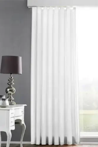 Satin White Sunshade Curtain-White - 1