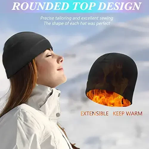 SATINIOR 6 PCS Qishki iliq shapka junli shapka va sensorli issiqlik o'tkazmaydigan qo'lqoplar - 4