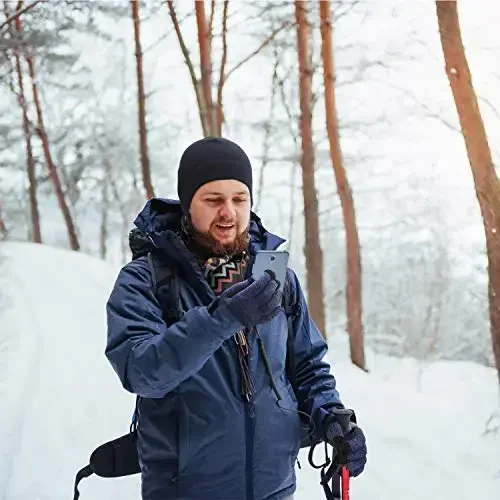 SATINIOR 6 PCS Qishki iliq shapka junli shapka va sensorli issiqlik o'tkazmaydigan qo'lqoplar - 6