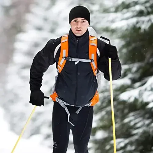 SATINIOR 6 PCS Qishki issiq shapka Fleece qalpoq va sensorli ekranli termal sirpanishga qarshi qo'lqoplar - 7