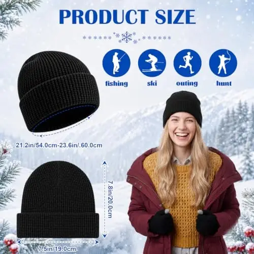 SATINIOR 6 Pieces Women Knit Beanie Hats | Soft Skull Cap Beanie, Warm Outdoor Commute, Christmas Gift Bundle - 2