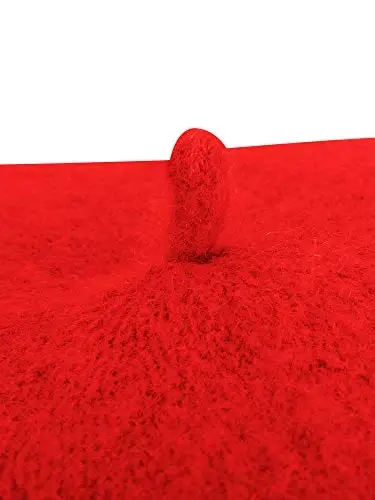 SATINIOR 6 Pieces Wool Beret Hat with Silky Scarf Brooch Solid Color French Beanie Hat for Women - 4