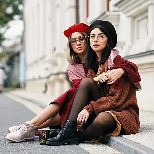 SATINIOR 10 Piece Artificial Wool Beret for Woman, Artist Hat, French Style Polyester Beret Hat Set - 7